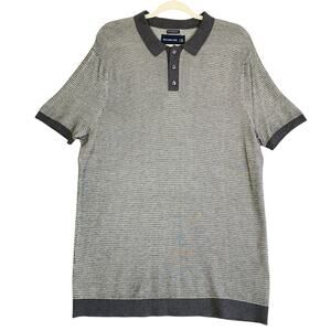 Abercrombie & Fitch Mens Featherweight Polo Shirt Size XXL Gray Knit Preppy Golf